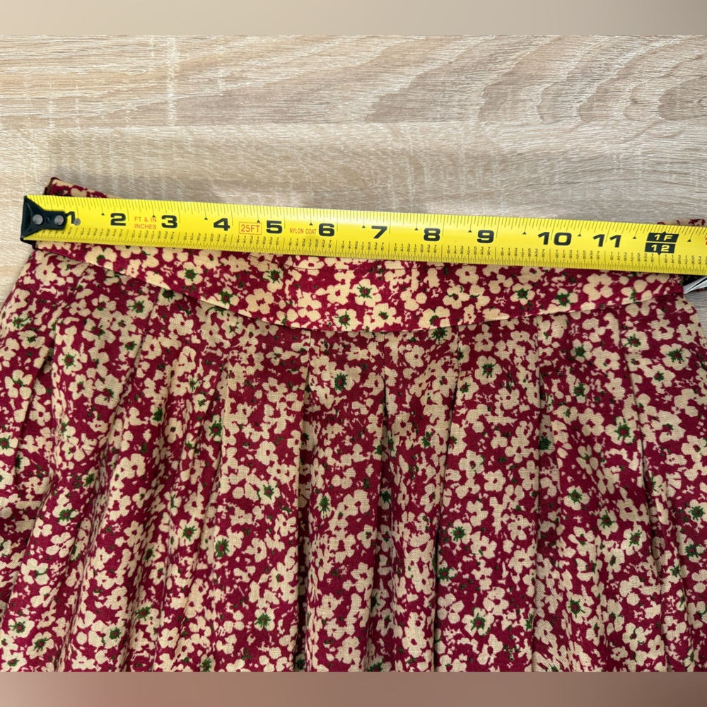 Vintage Christian Dior Pret-a-porter Red Floral A Line Skirt Women’s Sz M - Picture 4 of 8